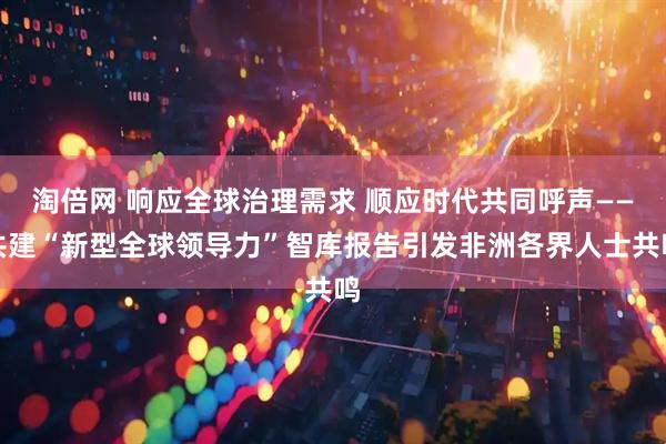 淘倍网 响应全球治理需求 顺应时代共同呼声——共建“新型全球领导力”智库报告引发非洲各界人士共鸣
